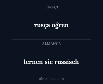 lernen sie russisch - rusça öğren