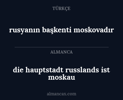 die hauptstadt russlands ist moskau - rusyanın başkenti moskovadır