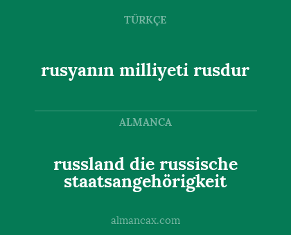 rusyanın milliyeti rusdur - russland die russische staatsangehörigkeit