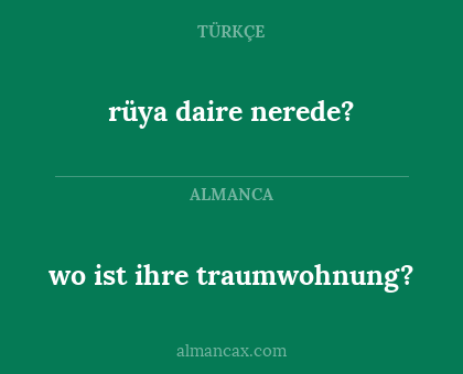 rüya daire nerede? - wo ist ihre traumwohnung?