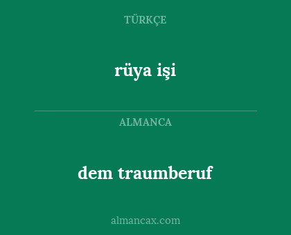 dem traumberuf - rüya işi