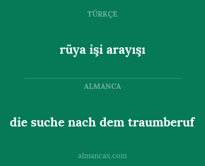 rüya işi arayışı - die suche nach dem traumberuf