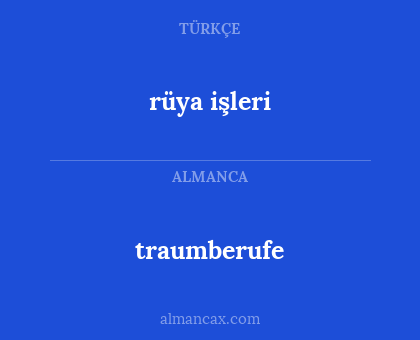 traumberufe - rüya işleri
