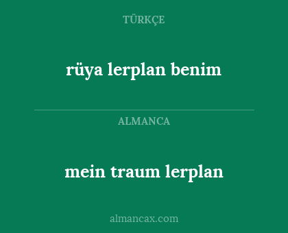 rüya lerplan benim - mein traum lerplan