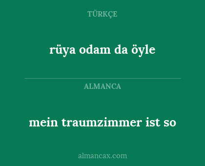 rüya odam da öyle - mein traumzimmer ist so