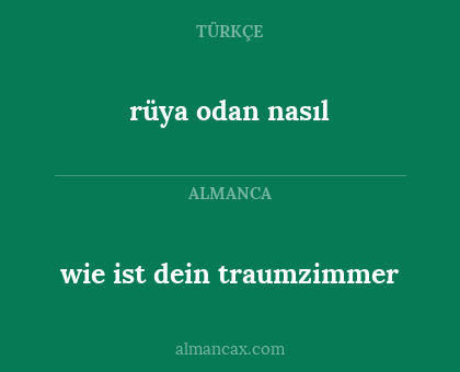 wie ist dein traumzimmer - rüya odan nasıl