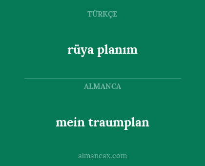 mein traumplan - rüya planım