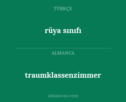 rüya sınıfı - traumklassenzimmer