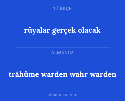 rüyalar gerçek olacak - trâhüme warden wahr warden