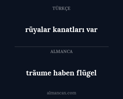 träume haben flügel - rüyalar kanatları var