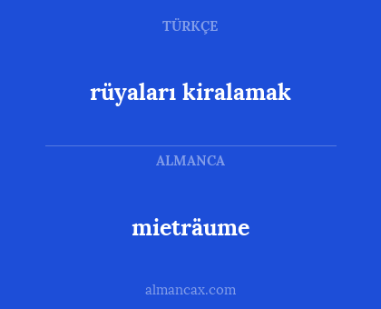 mieträume - rüyaları kiralamak