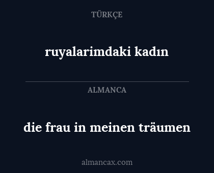 die frau in meinen träumen - ruyalarimdaki kadın