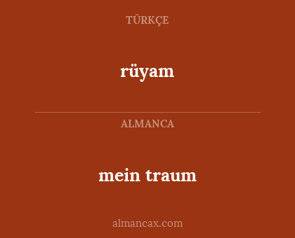 mein traum - rüyam