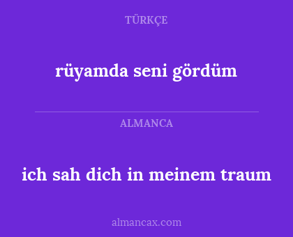 ich sah dich in meinem traum - rüyamda seni gördüm