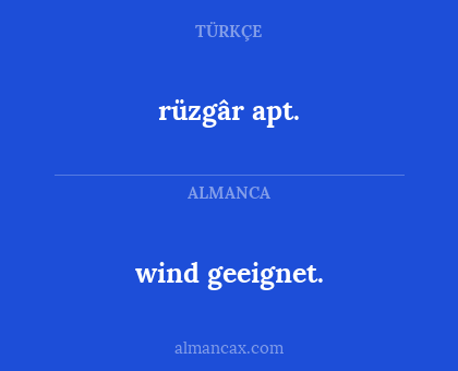 rüzgâr apt. - wind geeignet.