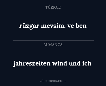 jahreszeiten wind und ich - rüzgar mevsim, ve ben