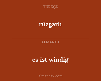 es ist windig - rüzgarlı