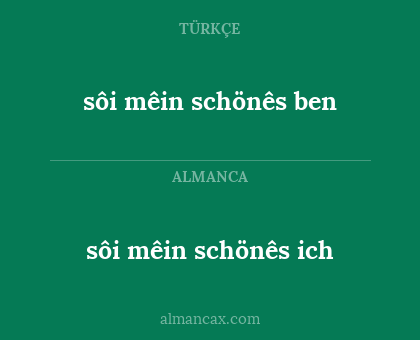 sôi mêin schönês ben - sôi mêin schönês ich