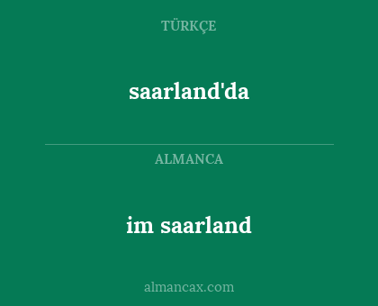 im saarland - saarland'da
