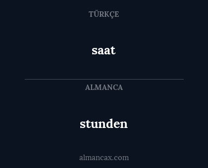 stunden - saat