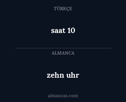 saat 10 - zehn uhr