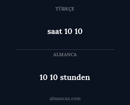 saat 10 10 - 10 10 stunden