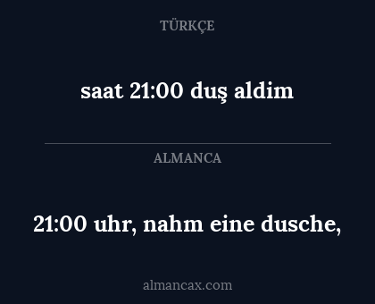 21:00 uhr, nahm eine dusche, - saat 21:00 duş aldim
