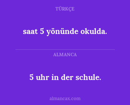 5 uhr in der schule. - saat 5 yönünde okulda.