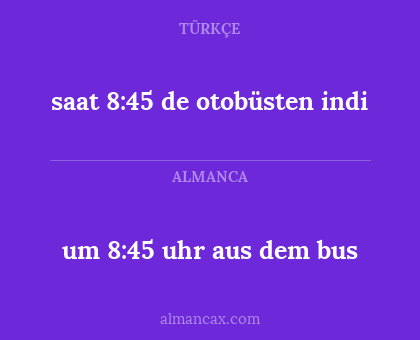 um 8:45 uhr aus dem bus - saat 8:45 de otobüsten indi