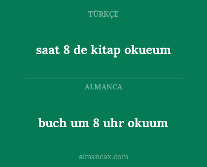 saat 8 de kitap okueum - buch um 8 uhr okuum