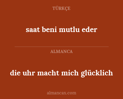 saat beni mutlu eder - die uhr macht mich glücklich