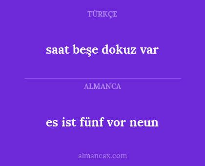 saat beşe dokuz var - es ist fünf vor neun