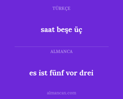saat beşe üç - es ist fünf vor drei