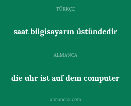 die uhr ist auf dem computer - saat bilgisayarın üstündedir