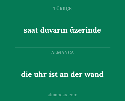 saat duvarın üzerinde - die uhr ist an der wand