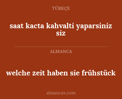 saat kacta kahvalti yaparsiniz siz - welche zeit haben sie frühstück