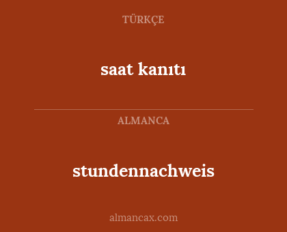 stundennachweis - saat kanıtı