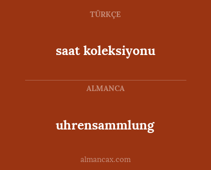 saat koleksiyonu - uhrensammlung