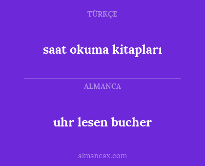 uhr lesen bucher - saat okuma kitapları