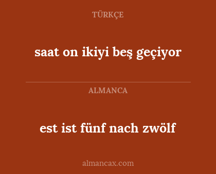est ist fünf nach zwölf - saat on ikiyi beş geçiyor