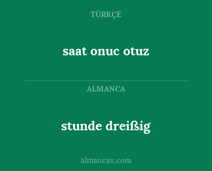 saat onuc otuz - stunde dreißig