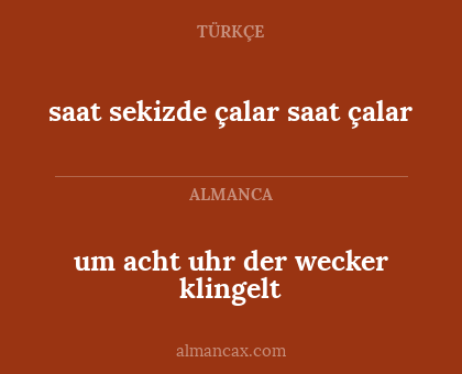 saat sekizde çalar saat çalar - um acht uhr der wecker klingelt