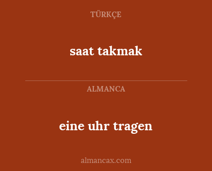 saat takmak - eine uhr tragen