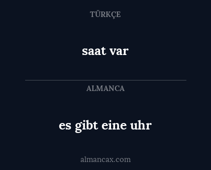 saat var - es gibt eine uhr
