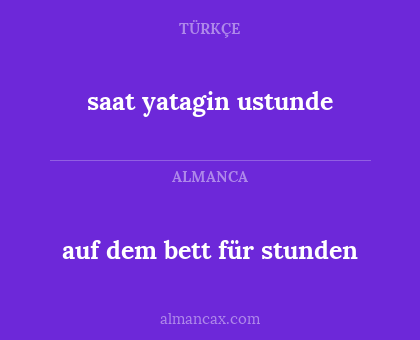 auf dem bett für stunden - saat yatagin ustunde