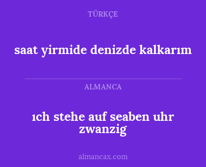 ıch stehe auf seaben uhr zwanzig - saat yirmide denizde kalkarım