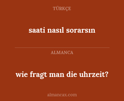 saati nasıl sorarsın - wie fragt man die uhrzeit?