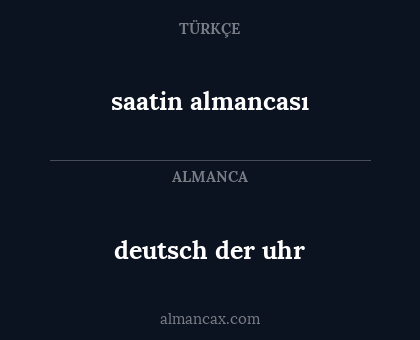 saatin almancası - deutsch der uhr