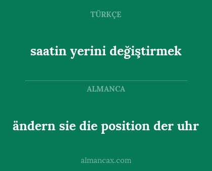 ändern sie die position der uhr - saatin yerini değiştirmek