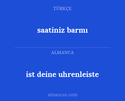 saatiniz barmı - ist deine uhrenleiste